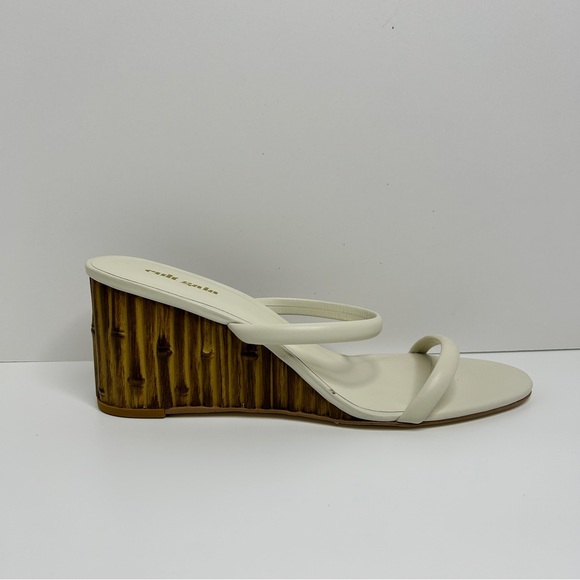 Cult Gaia Eva Leather Wedge Slide Sandals white sz 40 New - Picture 8 of 10